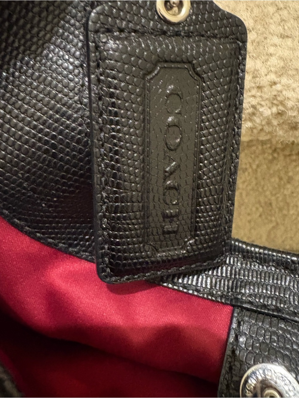 Coach Black Signature Shoulder Bag with Silver Hardware - Picture 5 of 8